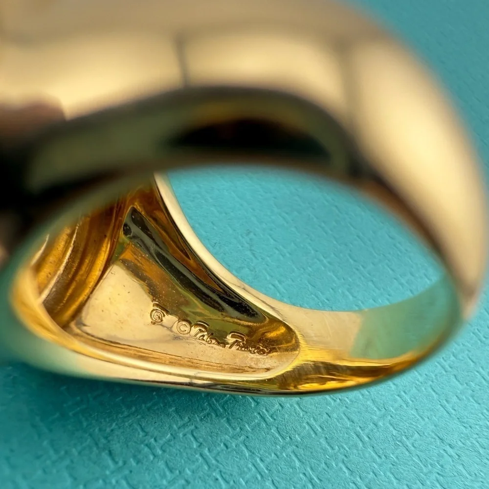 Vintage Tiffany & Co. Paloma Picasso Citrine Gemstone Cocktail Ring Size 5.25 - Picture 8 of 12